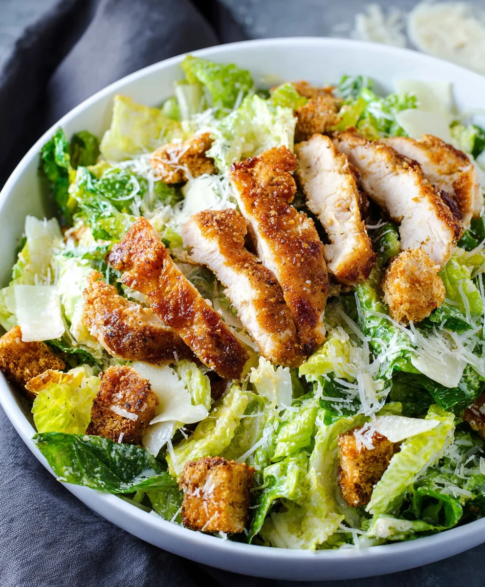 Crispy Chicken Caesar Salad-Easy & Delicious Recipe