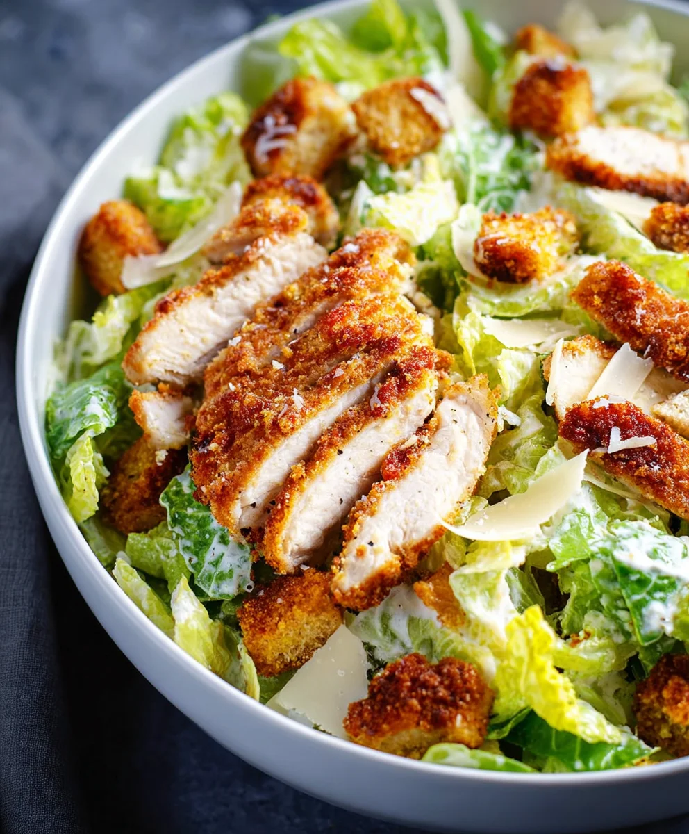 Crispy Chicken Caesar Salad-Easy & Delicious Recipe