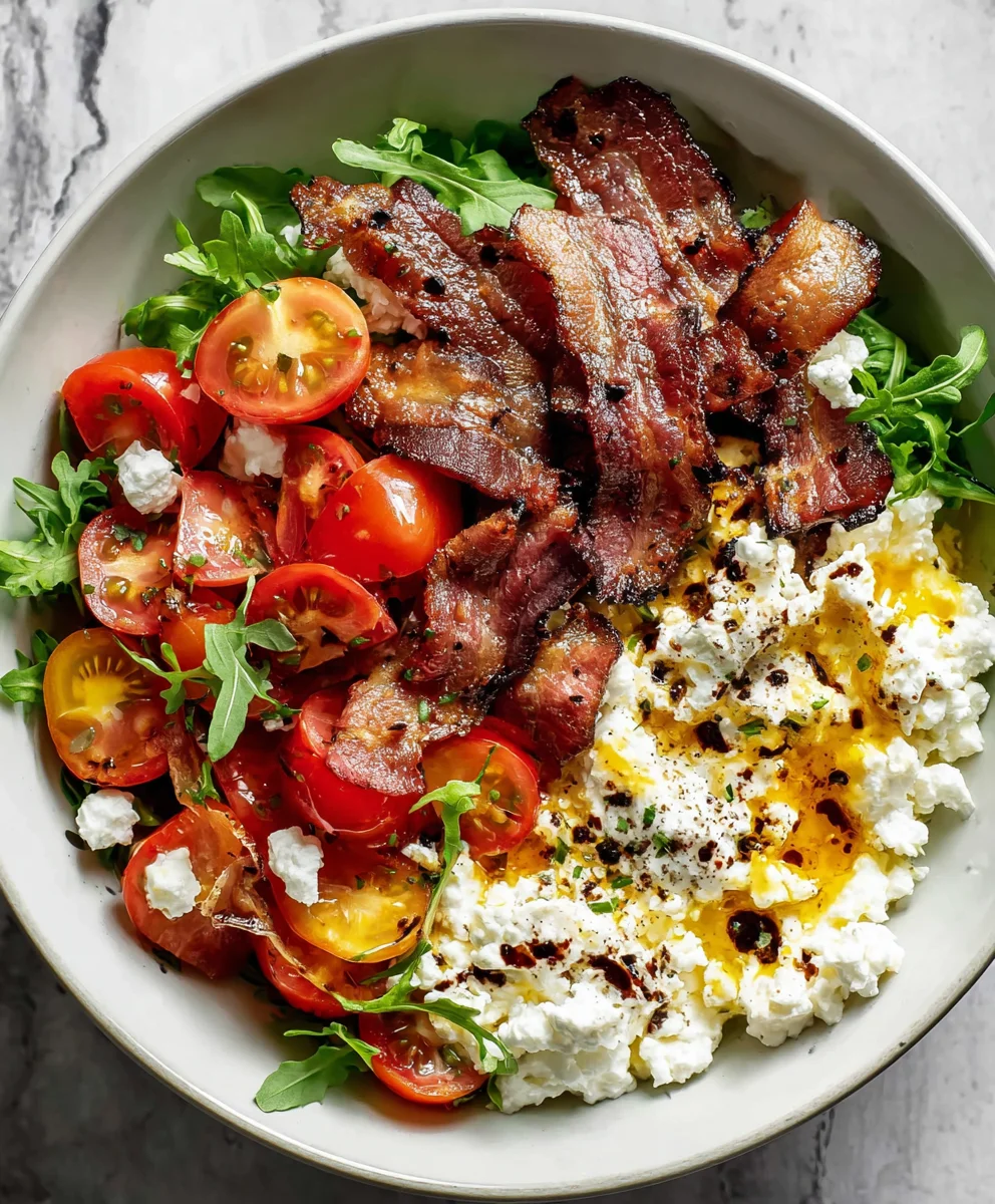BLT Cottage Cheese Bowl-Healthy & Delicious