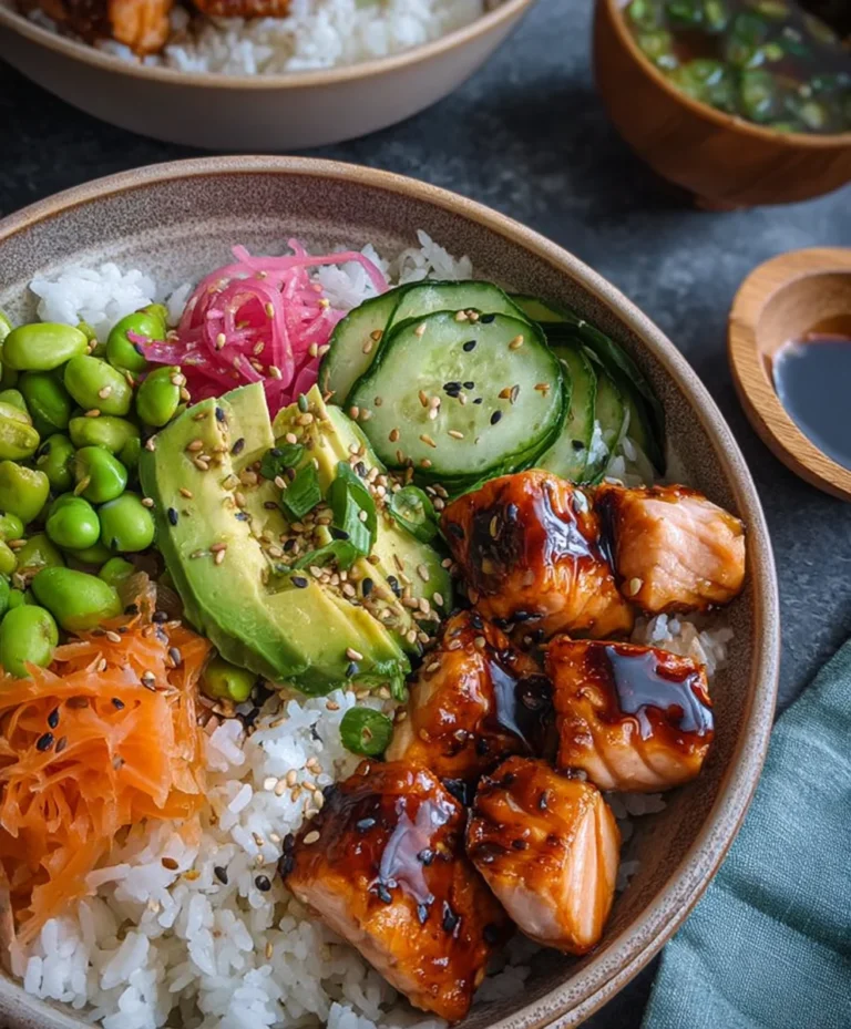 Easy Teriyaki Salmon Sushi Bowl-GF