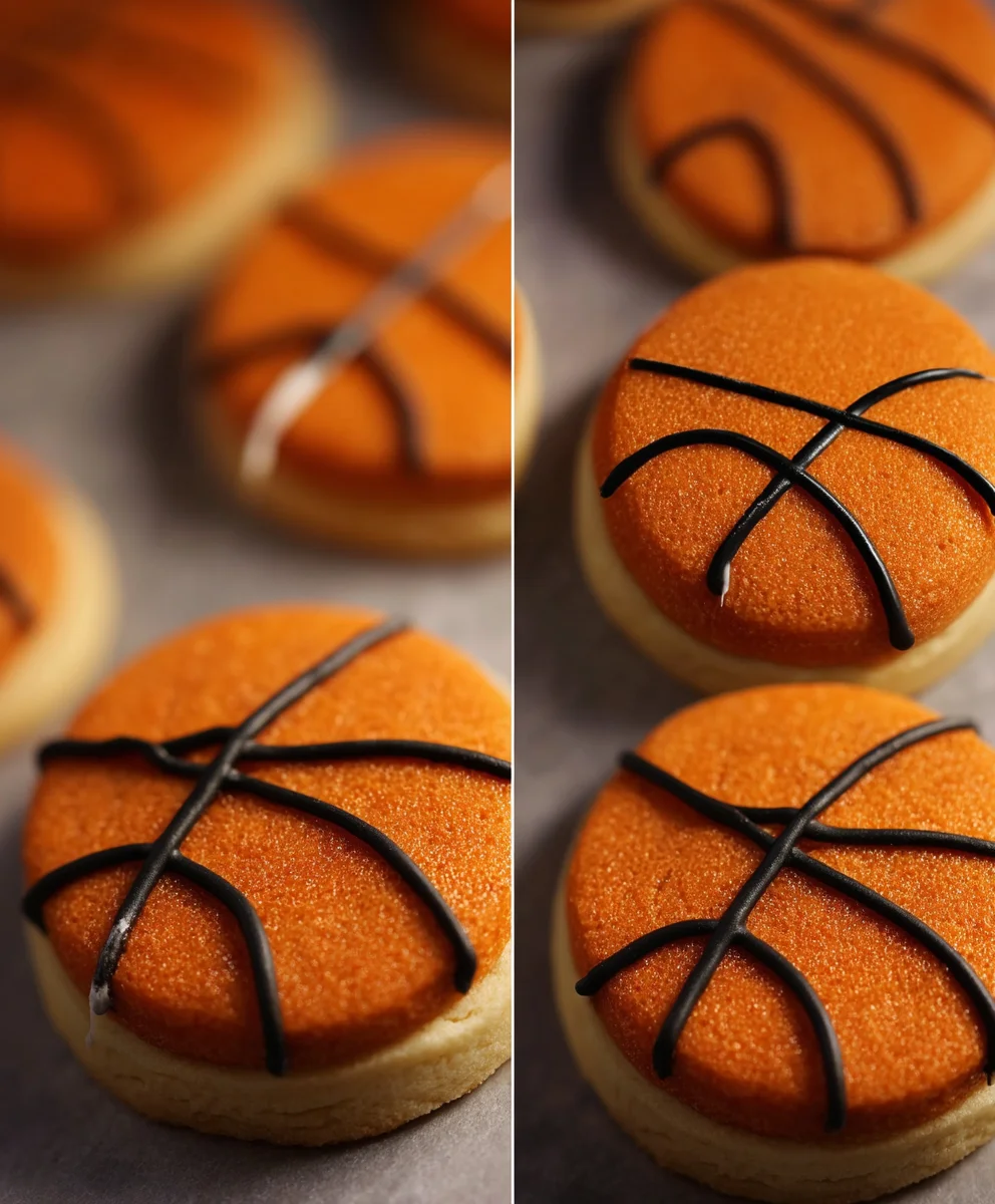Piping Basketball Cookies-Fun & Easy Dessert Ideas