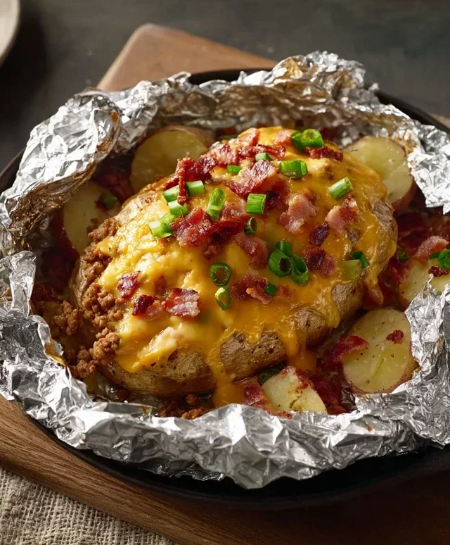 Cheesy Beef Beef Bacon Ranch Potato Foil Packets