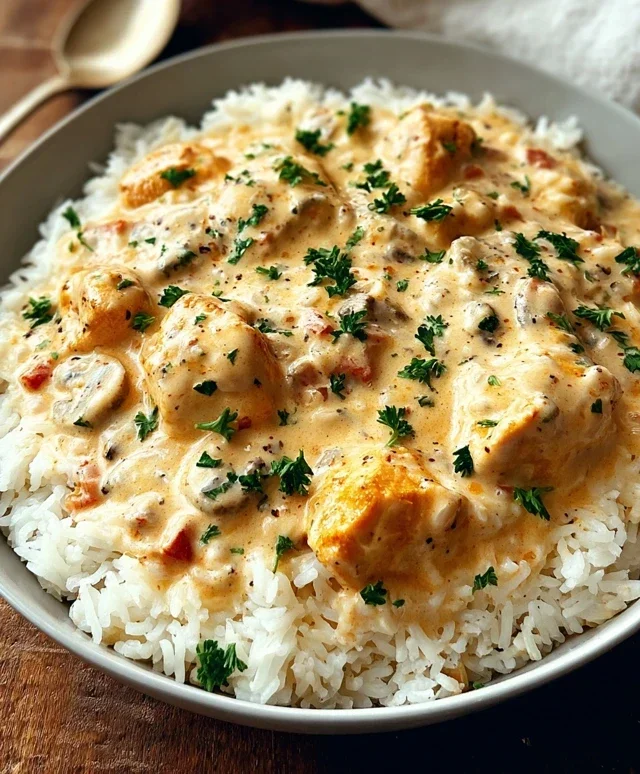 Creamy Smothered Chicken and Rice