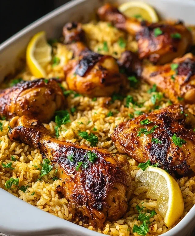 Baked Chicken Legs and Rice