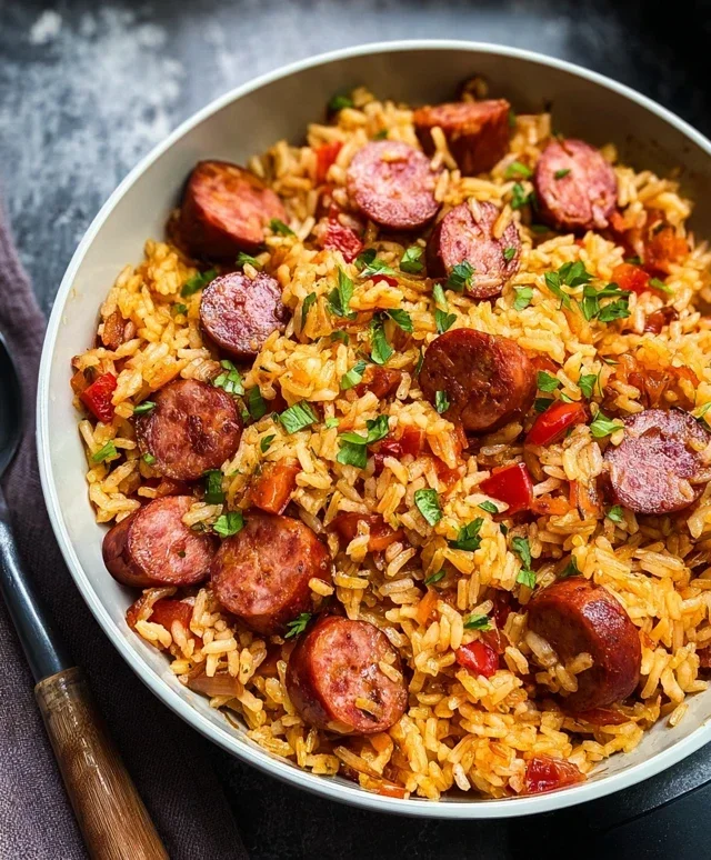One Pot Smoked Sausage And Rice