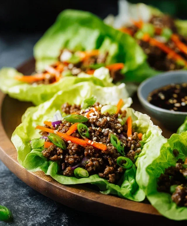 Asian Style Ground Beef Lettuce Wraps