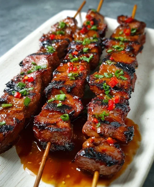 BBQ Beef Skewers with Filipino BBQ Marinade
