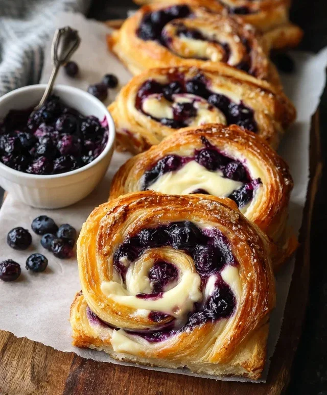 Swirled Blueberry Cream Cheese Danish