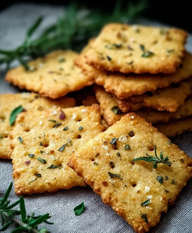 Garlic and Herb Chickpea Flour Snack Crackerss