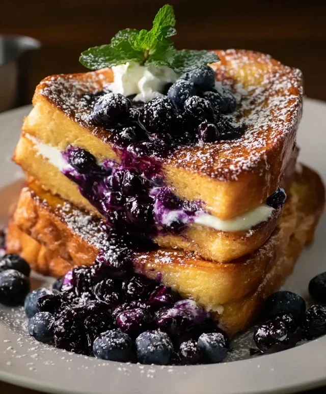 Blueberry Cream Cheese Stuffed French Toast