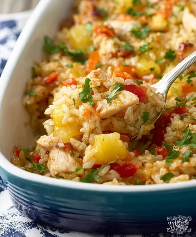 Aloha Pineapple Chicken Rice Casserole