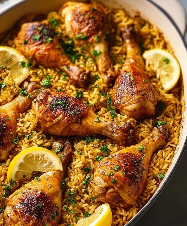 Baked Chicken Legs and Rice