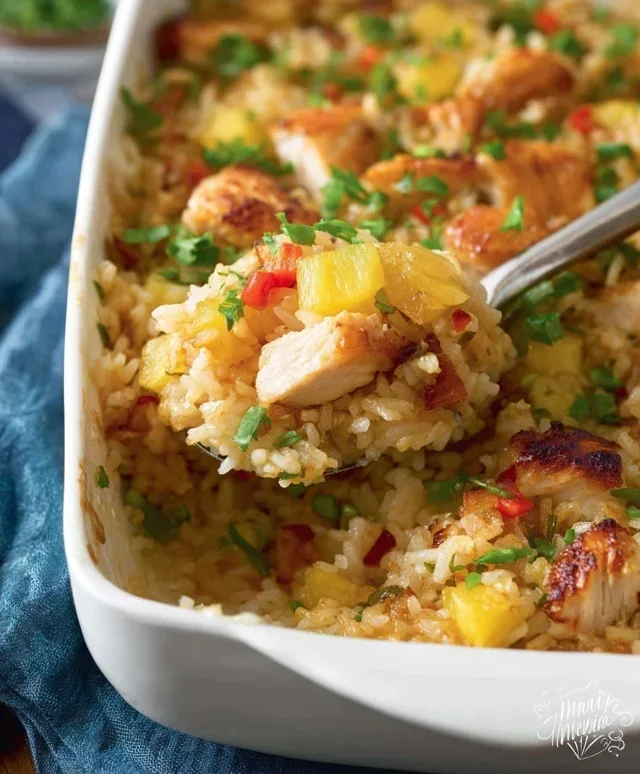 Aloha Pineapple Chicken Rice Casserole
