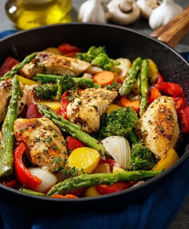 Healthy Chicken and Vegetables Skillet