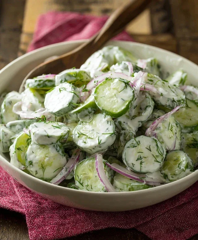 Creamy Cucumber Salad with Greek Yogurt Dressing