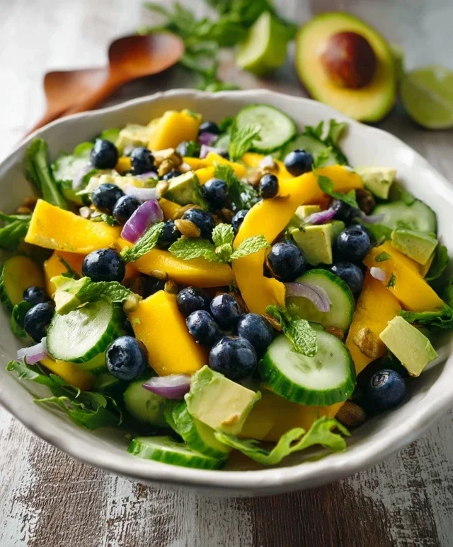 Mango Cucumber Salad with Blueberry and Avocado