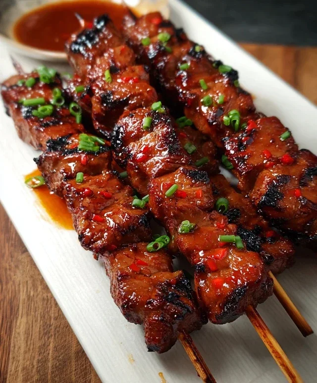 BBQ Beef Skewers with Filipino BBQ Marinade