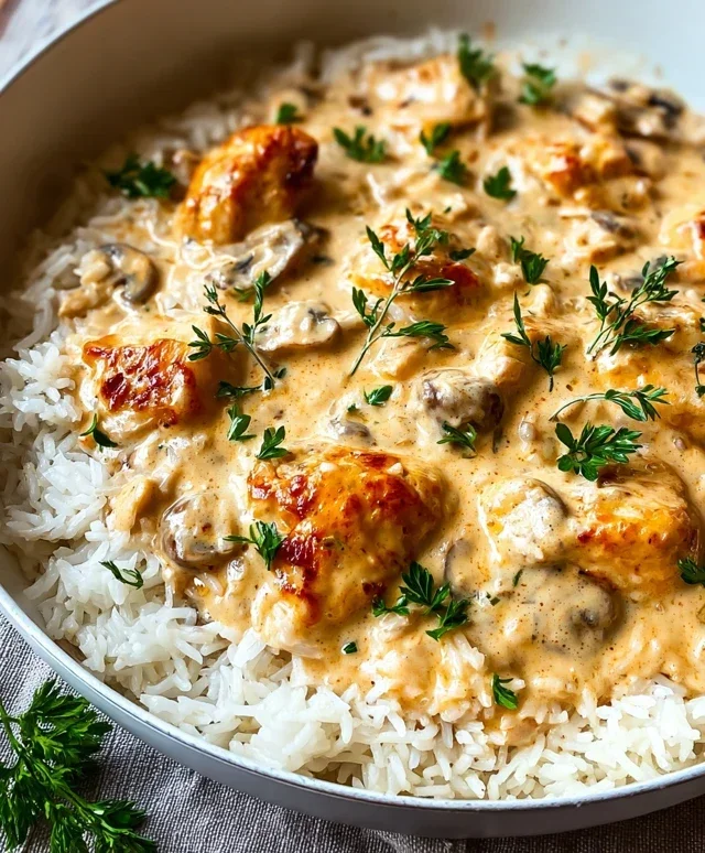 Creamy Smothered Chicken and Rice
