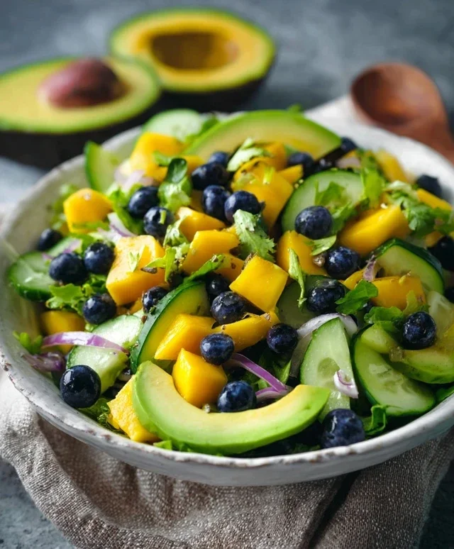 Mango Cucumber Salad with Blueberry and Avocado