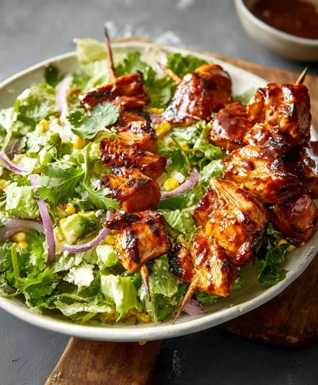 BBQ Chicken Skewer Salad