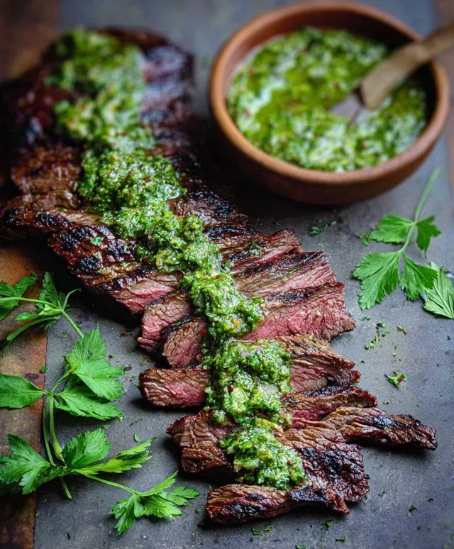 Skirt Steak Marinade Recipe with Chimichurri Recipe