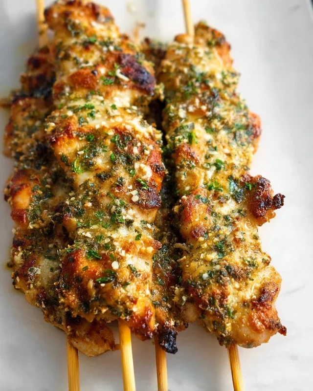 Ranch Garlic Parmesan Chicken Skewers