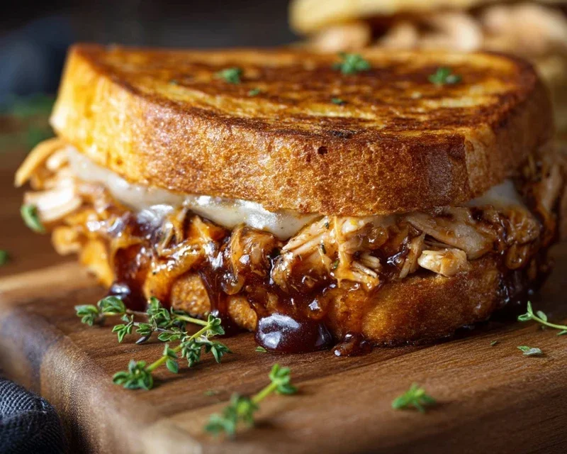 BBQ Chicken Grilled Cheese Sandwich