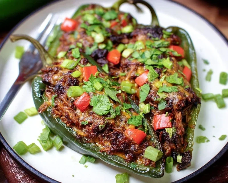 Brisket Stuffed Poblano Peppers