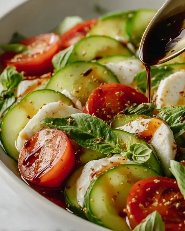 Fresh Cucumber Caprese Salad