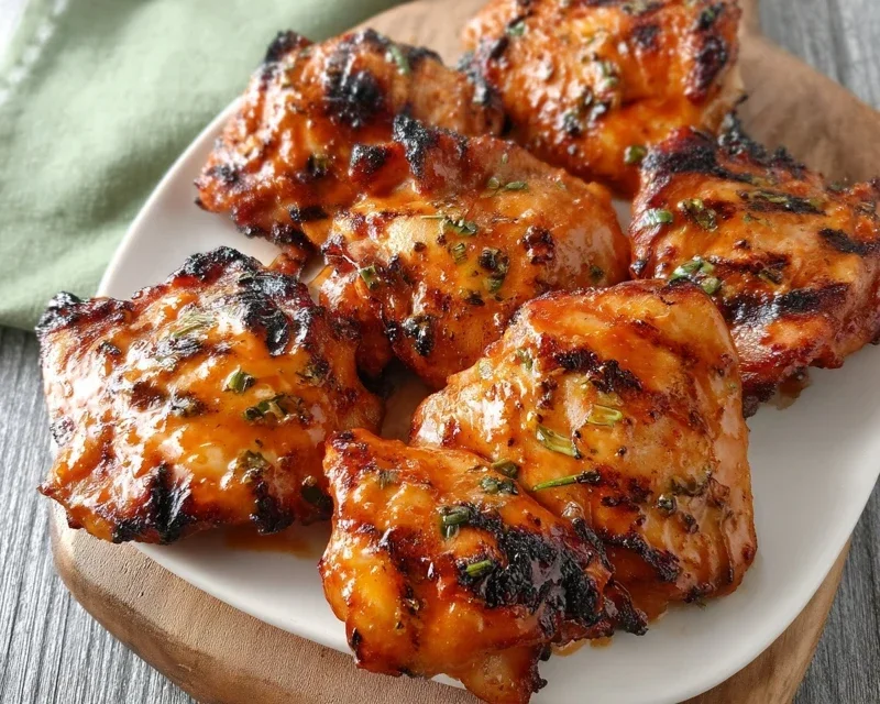 Grilled Honey Buffalo Chicken Thighs