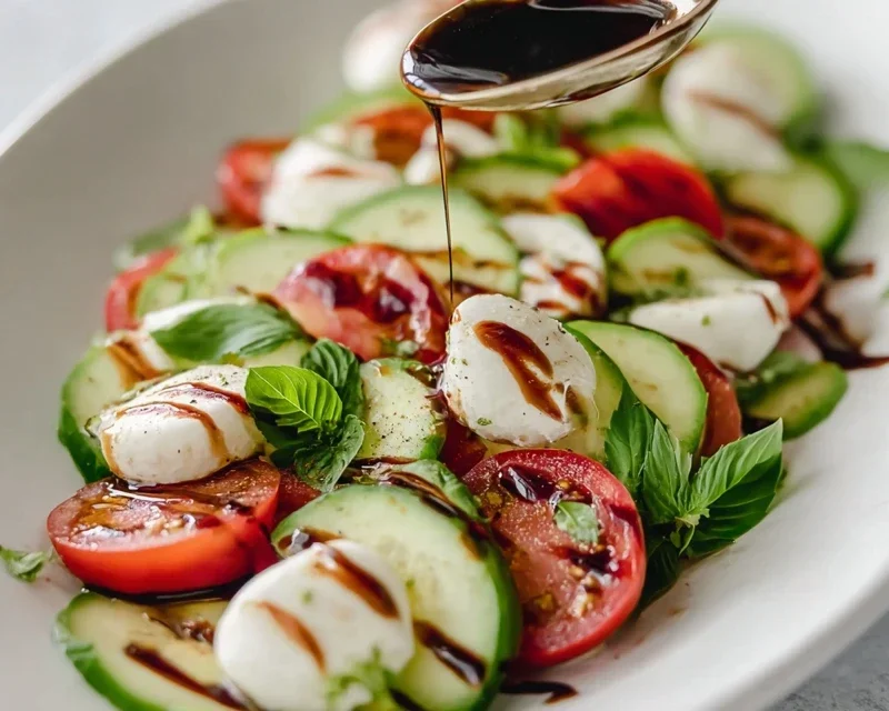 Fresh Cucumber Caprese Salad