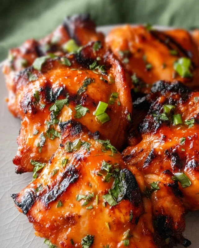 Grilled Honey Buffalo Chicken Thighs