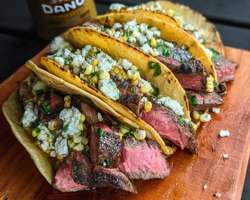 Grilled Elote Steak Tacos