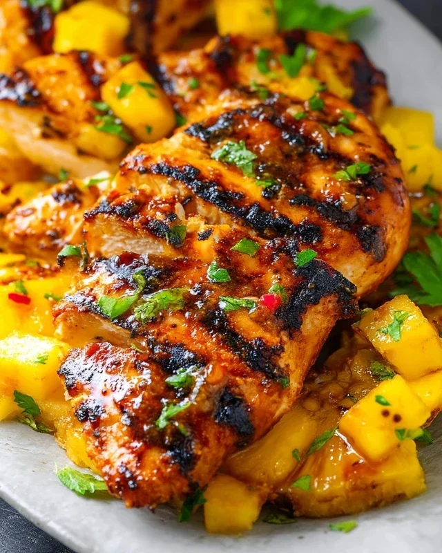 Grilled Mango Pineapple Chicken