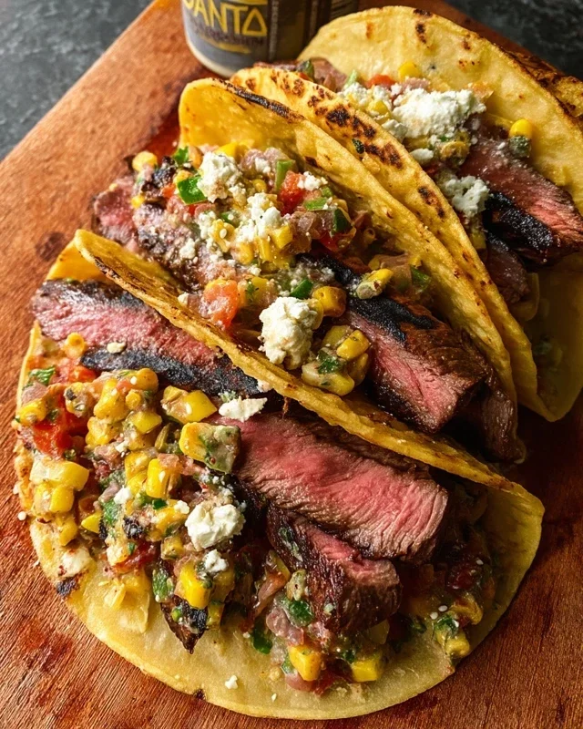 Grilled Elote Steak Tacos