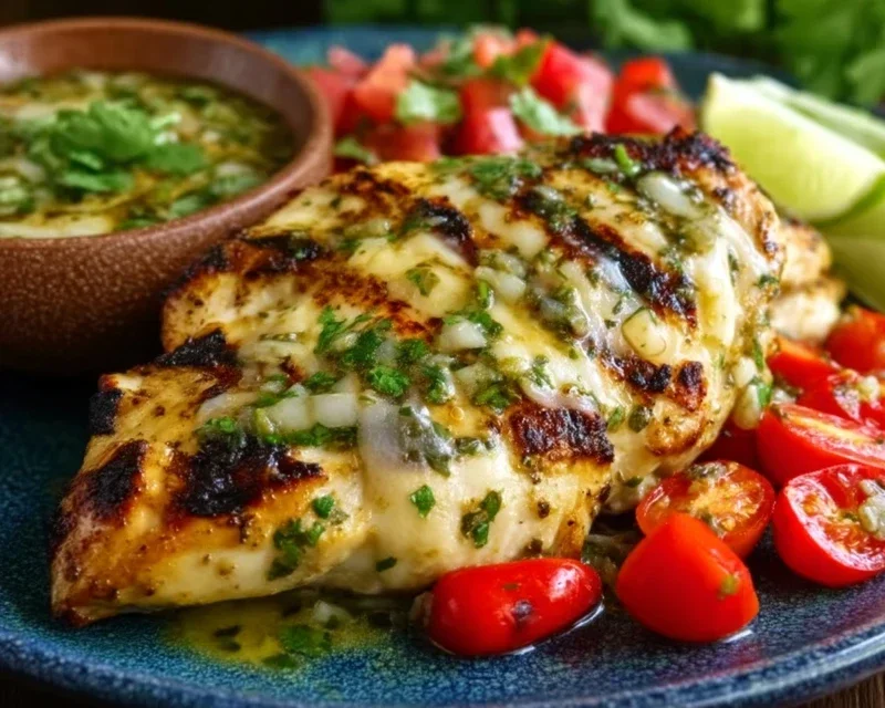 Grilled Salsa Verde Chicken with Pepper Jack