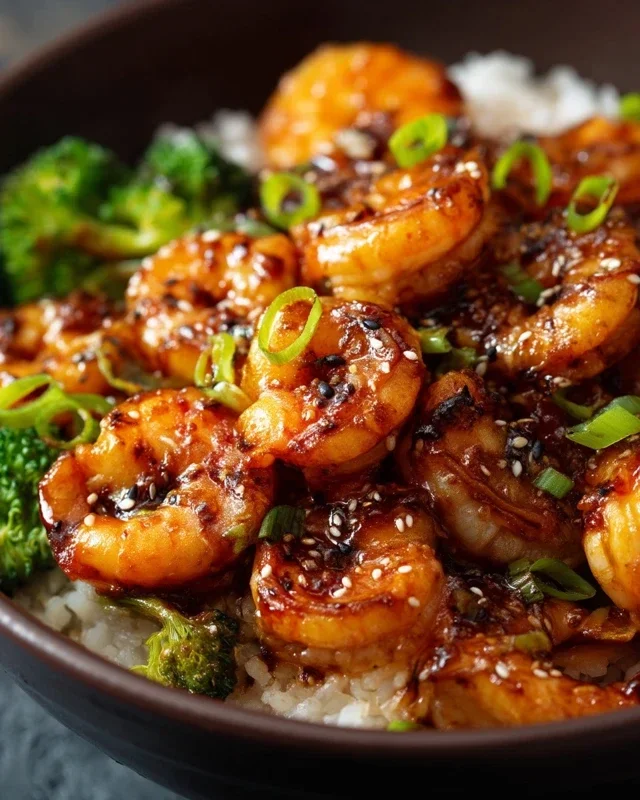Honey Garlic Shrimp Bowls