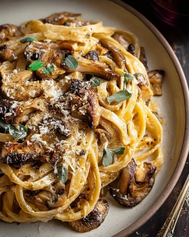 Caramelized Leek and Mushroom Gruyere Pasta
