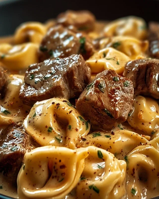 Cracked Garlic Steak Tortellini in Creamhouse Sauce Bliss
