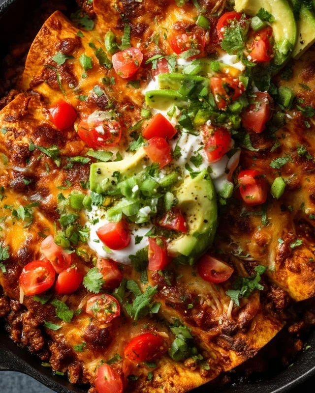 Beef Skillet Enchiladas