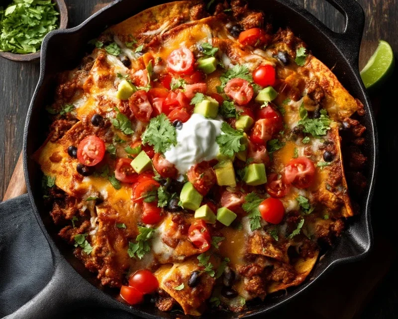 Beef Skillet Enchiladas