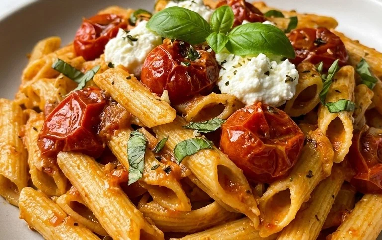 Roasted Tomato and Garlic Ricotta Pasta