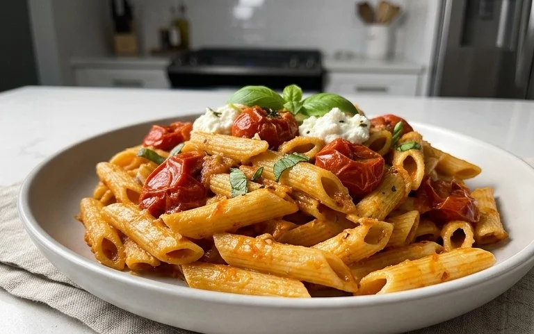 Roasted Tomato and Garlic Ricotta Pasta
