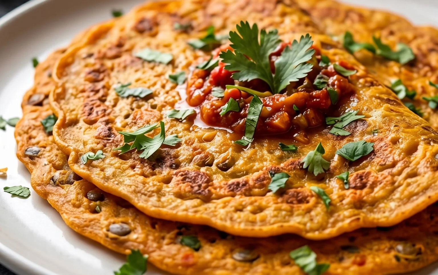 Masoor Dal Chilla | Savory Red Lentil Pancakes