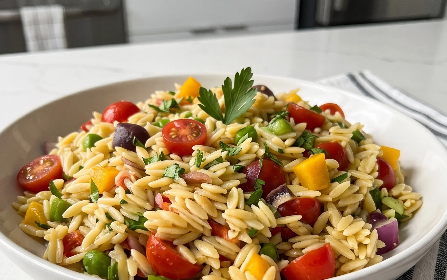 Rainbow Orzo Salad