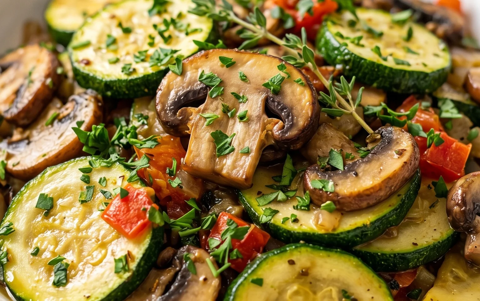 Skillet Zucchini and Mushrooms