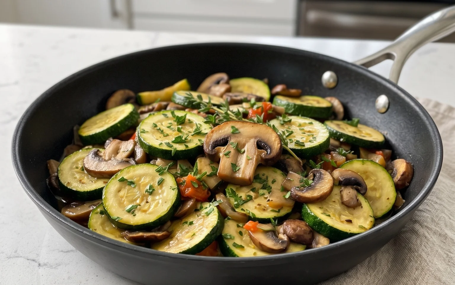Skillet Zucchini and Mushrooms