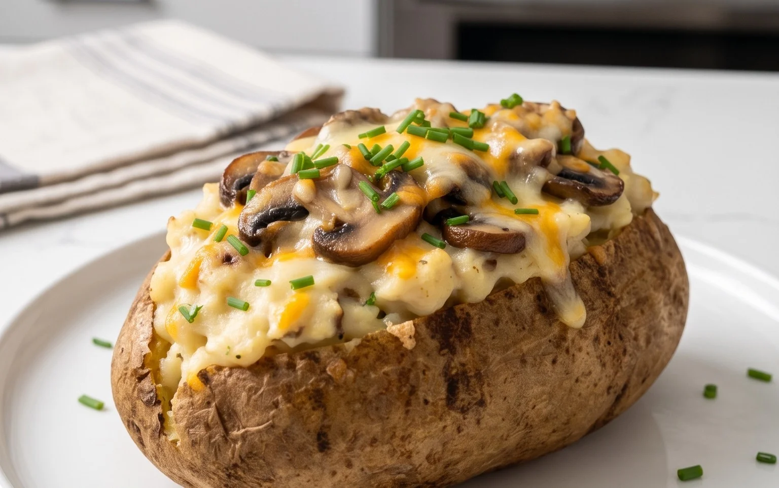 The Ultimate Stuffed Baked Potatoes with Mushrooms