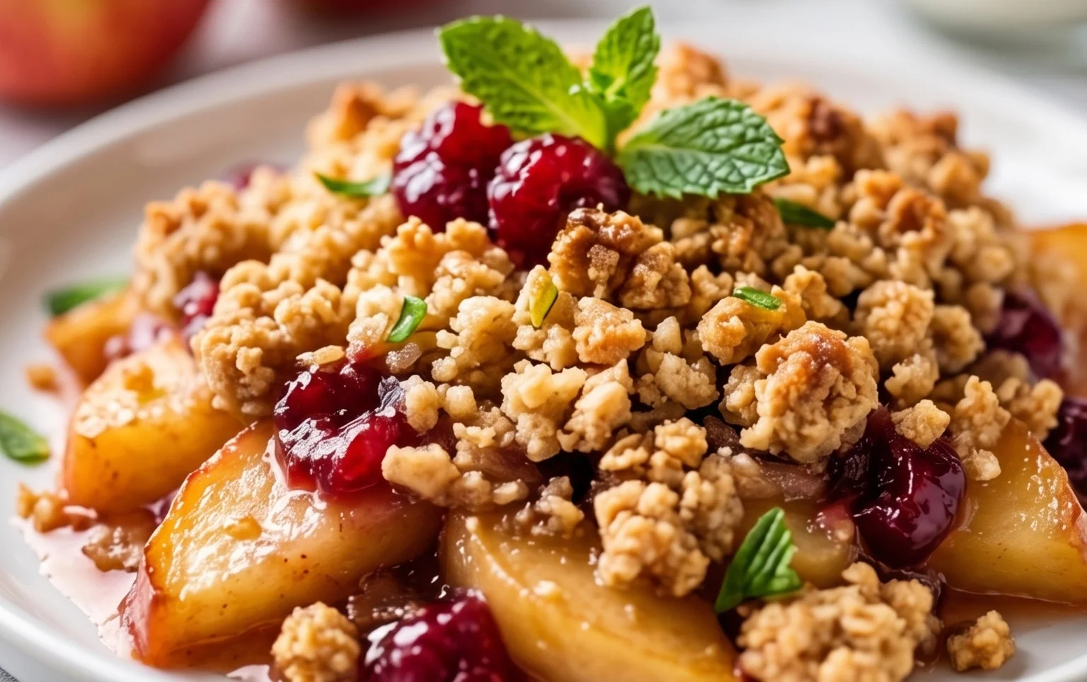 Healthy Breakfast Apple Crum extractble