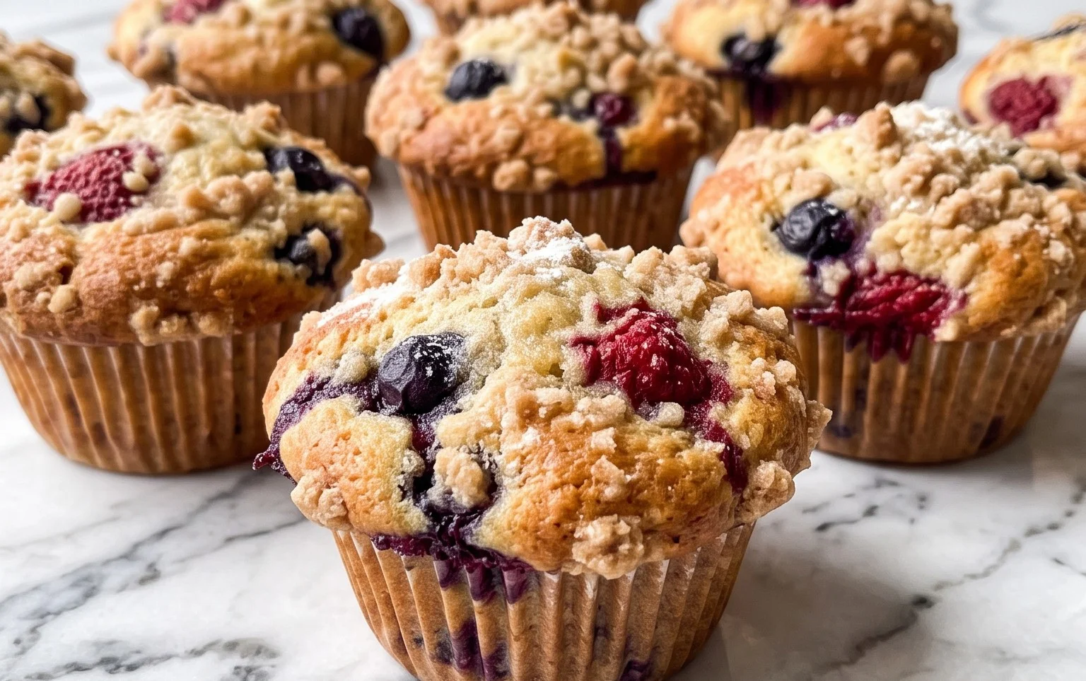 Bakery Style Mixed Berry Muffins | with Frozen Berries